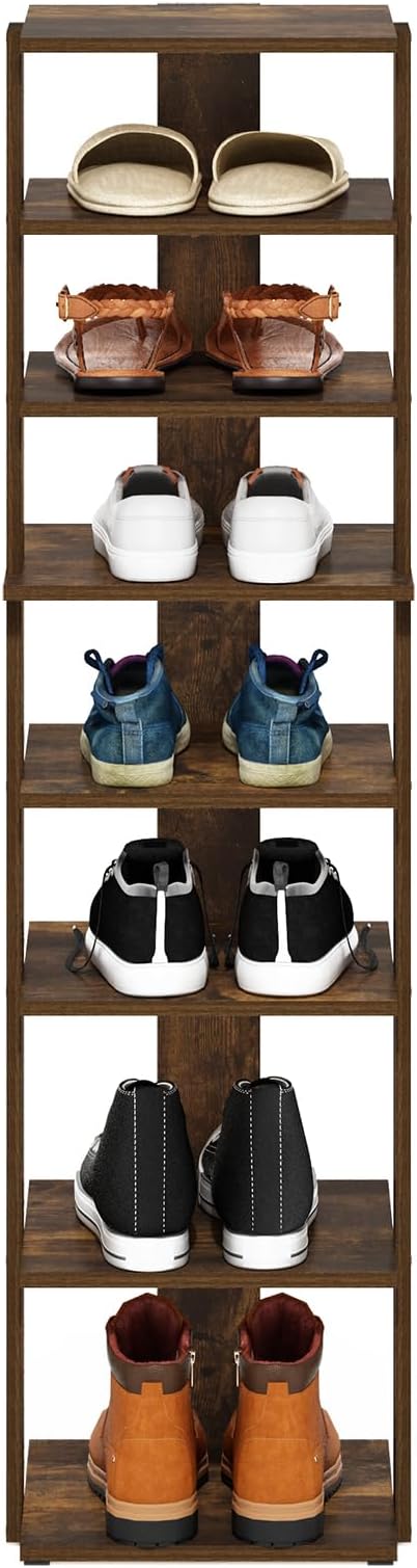 Furinno Compact Vertical Shoe Rack, 8-Tier Narrow Shoe Organizer, Free Standing - Image 5