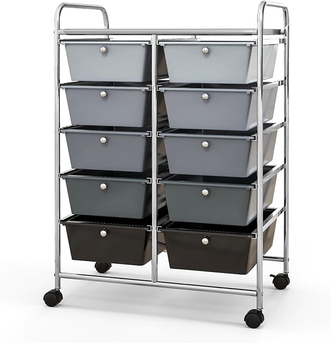 Giantex 10 Drawers Rolling Cart, Classroom Organizers, Storage Cart - Image 10