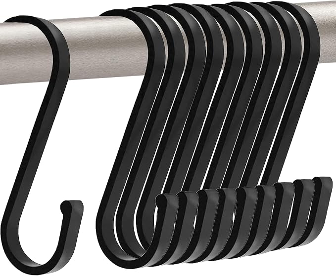 GAViA S Hooks, S Shaped Hooks, Matte Black S Hooks Heavy Duty by gaviallc