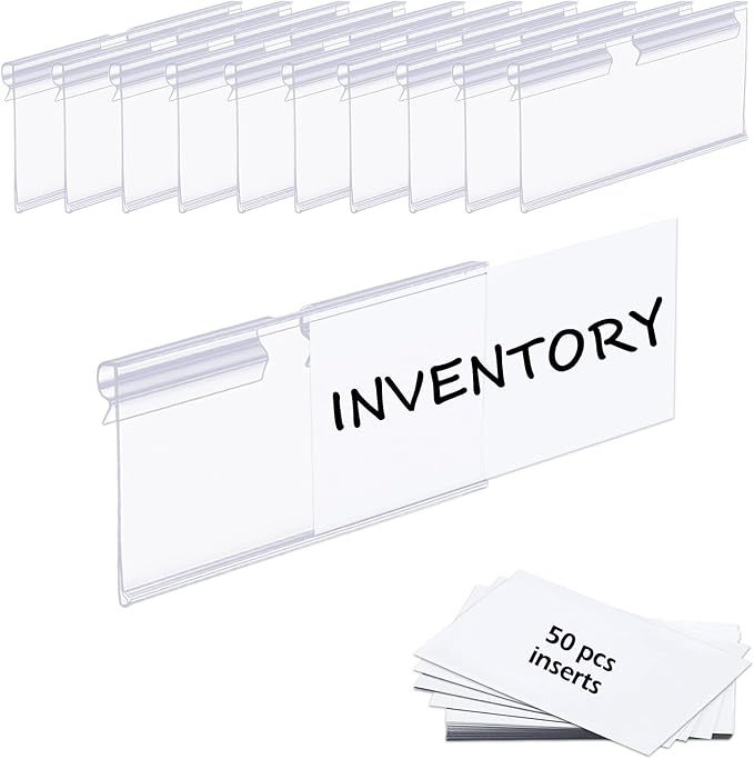50PCS Basket Bin Labels Clip On, ChanQnTon Clear Plastic Label Holders by ChanQnTon