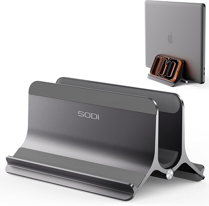 SODI Vertical Laptop Stand for Desk, Aluminum Laptop Holder Compatible by SODI
