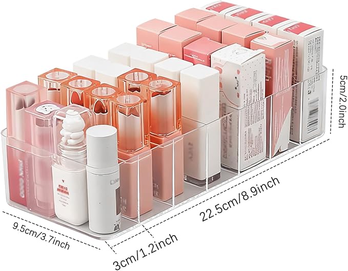 Clear Acrylic Makeup Organizers, 7-Section Bathroom Organizer - Image 3