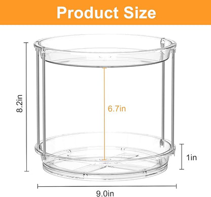 360 Rotating Makeup Organizer – 2 Tier Lazy Susan Turntable Organizer, Spinning - Image 3