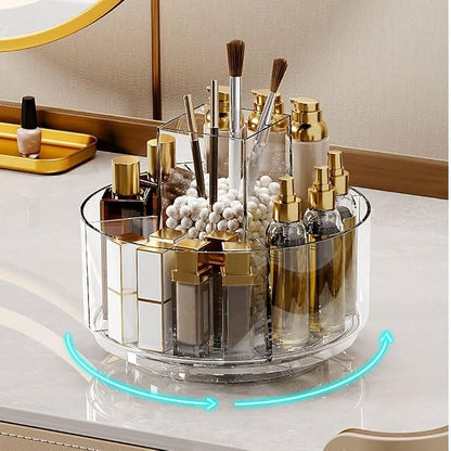 LINFIDITE 360 Rotating Makeup Organizer Clear Cosmetic Storage Holder Tray - Image 3