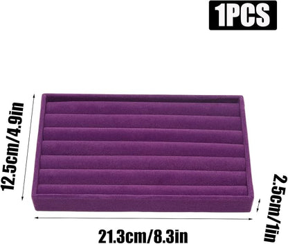 Velvet Jewelry Trays for Drawers, 8 Rolls | Stackable Jewelry Drawer Organizer - Image 2