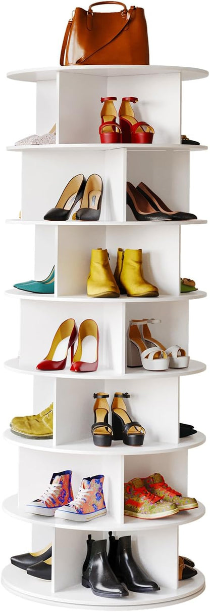 SpaceAid Cross Style 7-Tier Rotating Shoe Organizer, Spinning Shoe Rack Tower by SpaceAid