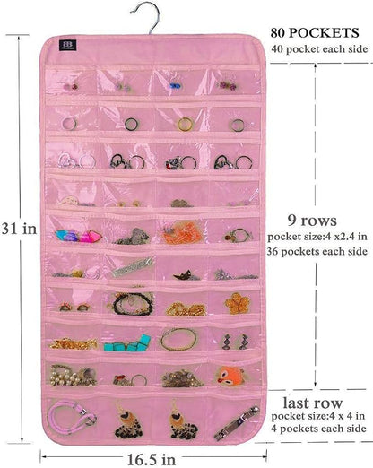 BB Brotrade Hanging Jewelry Organizer, Accessories Organizer, 80 Pocket - Image 6