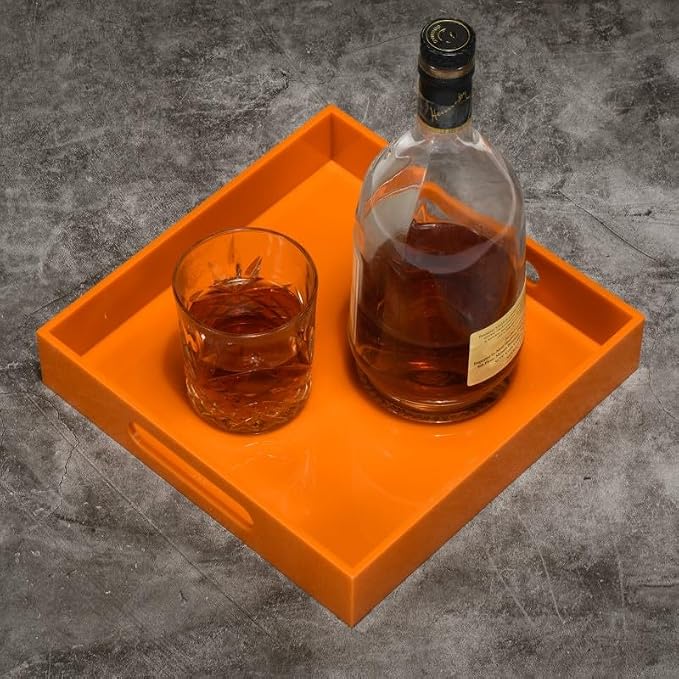 Orange Sturdy Acrylic Serving Tray - Image 3
