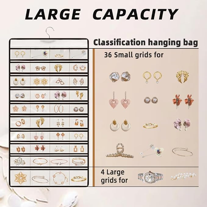 Hanging Jewelry Organizer Storage Earring Jewelry Storage Bag - Image 4