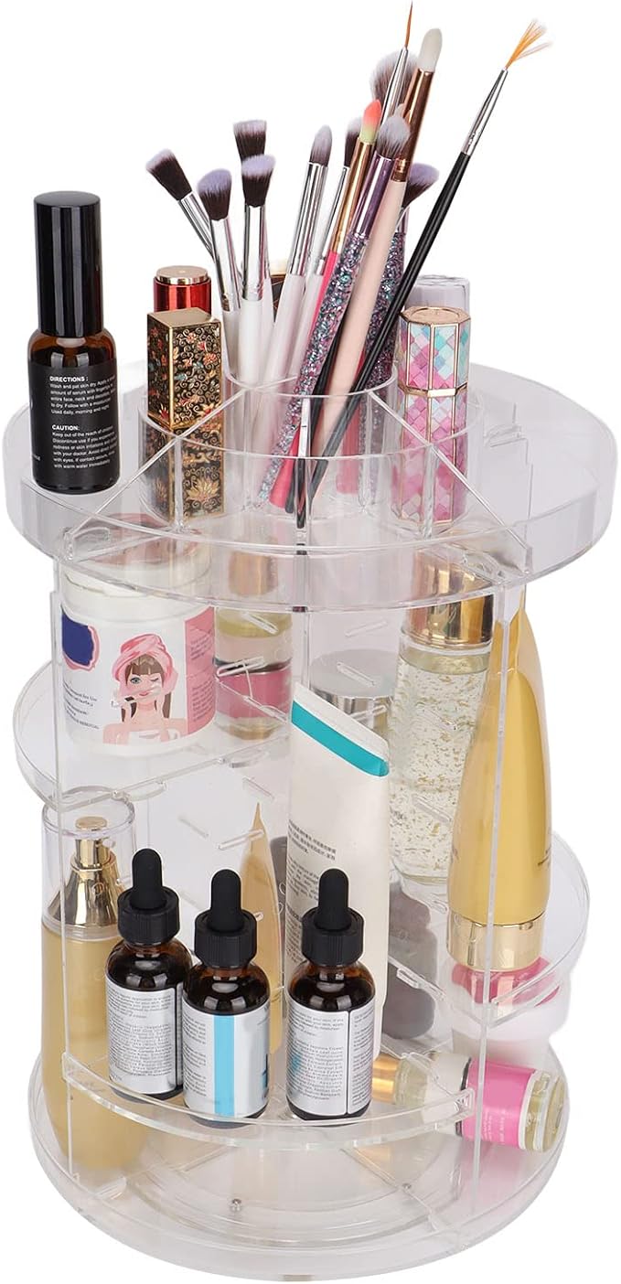 Makeup Organizer, 360 Degree Rotating Adjustable Large Capacity Jewelry Storage - Image 7
