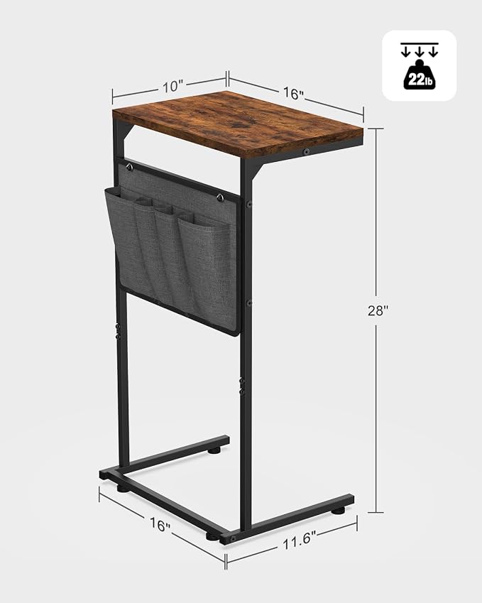 Vantic C Shaped End Table, Small Side Table - Image 2