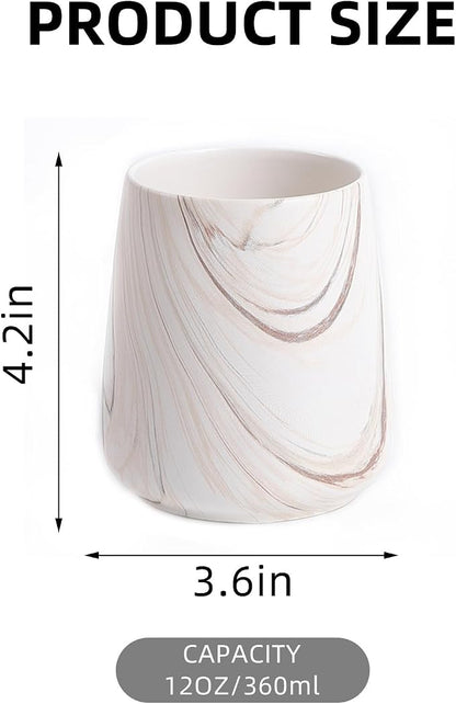 Marble Brown Toothbrush Holder for Bathroom - Image 6