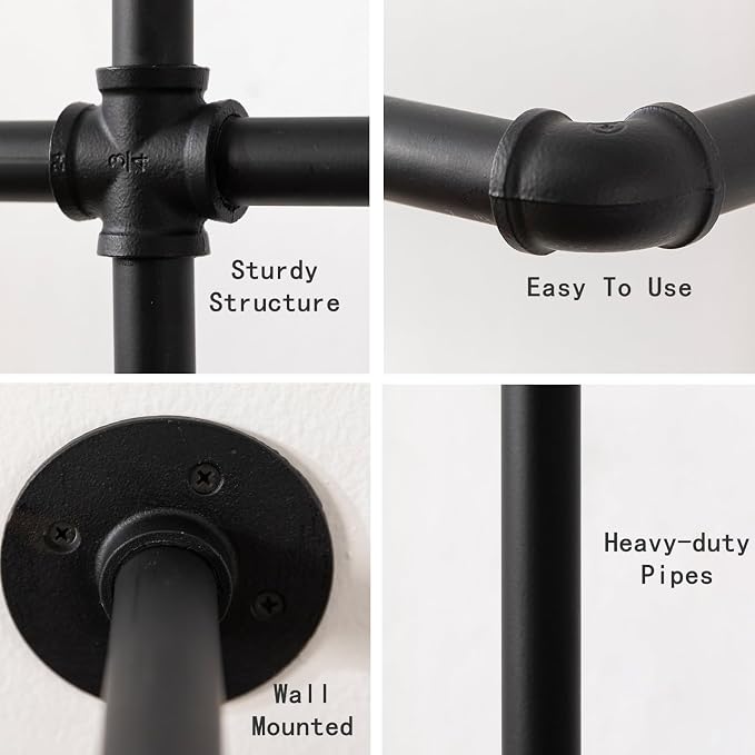 Industrial Pipe Clothing Rack - Image 5