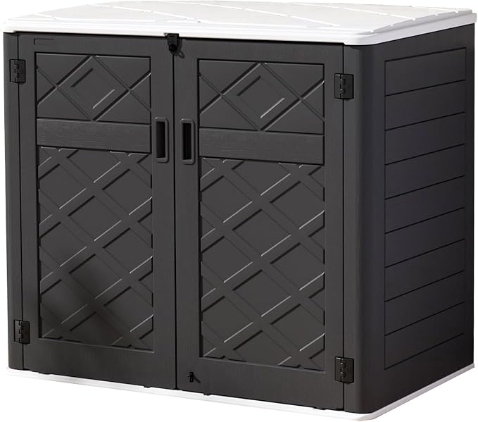 Resin Outdoor Storage Shed, 38 cu.ft Outdoor Storage Box Waterproof by Mrosaa