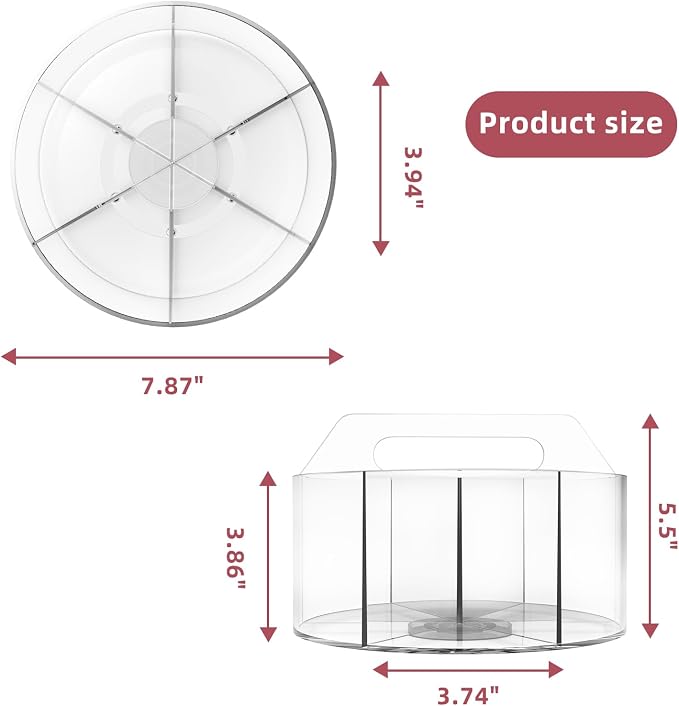 Absonic Acrylic Pen Holder Pencil Organizer, 360-Degree Rotating Pencil Holder - Image 8