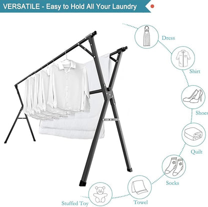 JAUREE 95 Inches Clothes Drying Rack, Drying Rack Clothing Folding Indoor - Image 2
