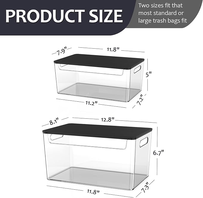 2 Pack Trash Bag Holder Under Sink Stackable, Plastic Garbage Bag Dispenser - Image 2