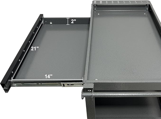 3 Tier Steel Rolling Cart for Tool Organizer, Industrial Grade Utility Service - Image 3