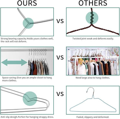 Hangers 10 Pack Clothes Hanger Strong Heavy Duty Stainless Steel Metal Ultra - Image 6