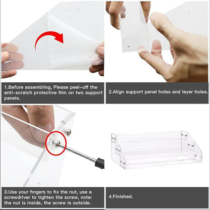 Kingtaily 3 Layers Stand Shelf Holder Clear Acrylic Rack - Image 3