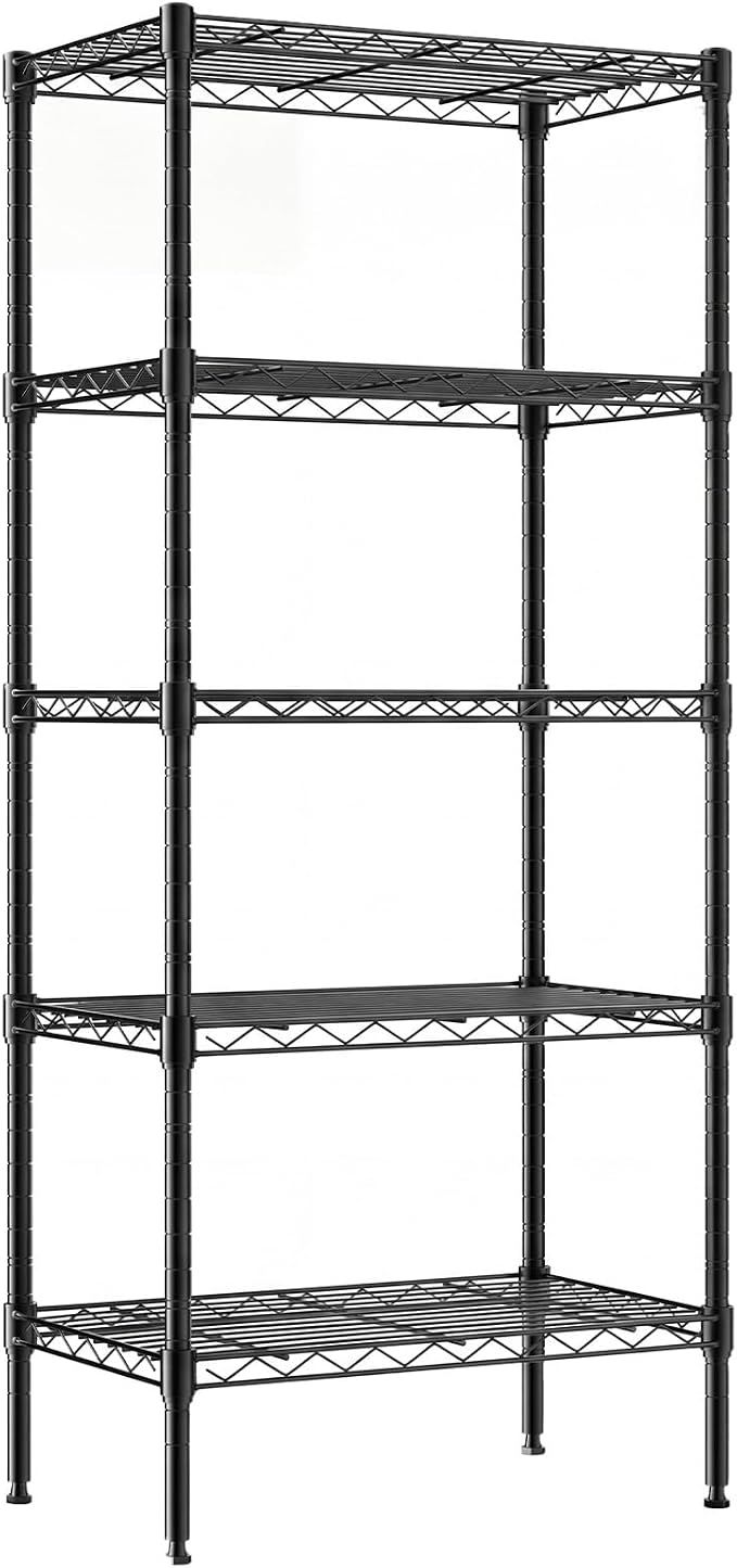 DUMOS 5-Tier Metal Wire Storage Shelves, Adjustable Standing Storage Rack Shelf by DumosLifestyle