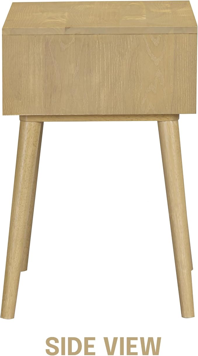 NTC Zoe Solid Wood Nightstand, Mid Century Modern Side Table Bedroom, Bedside - Image 5