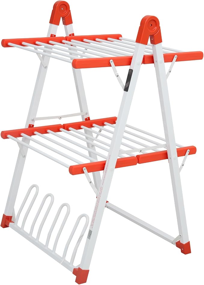 Electric Heated Clothes Drying Rack, Foldable Heated Garment Dryer by SHARNDY