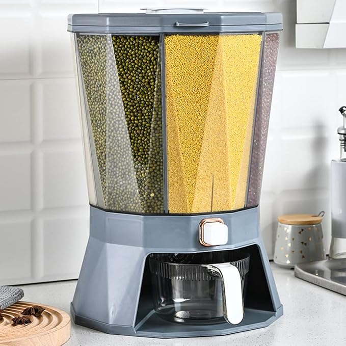 Food Dispenser W/Removable Bulkhead 4-Grid Storage Food Dry Food Container - Image 2