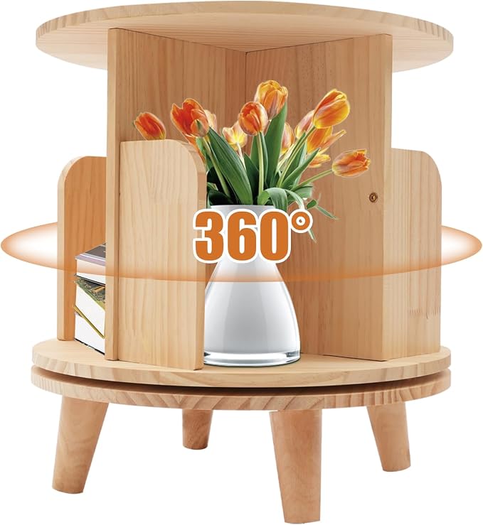 1 Tier Rotating 360 Display Floor Standing Bookcase Storage Rack by LOYALHEARTD