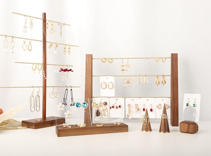 GemeShou 3 Tiers Walnut Earring display stands - Image 5