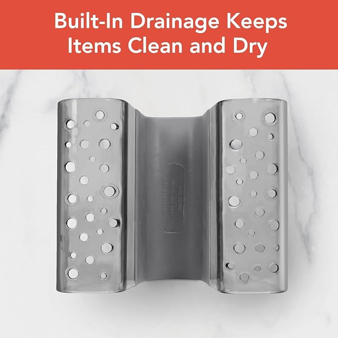 Spectrum Sink Saddle for Kitchen Sink Gray Slate Tint Sponge and Brush Holder - Image 5
