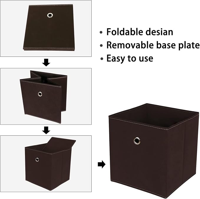 Foldable Storage Cubes Bins, 11 Inch Cloth Storage Cube Fabric Storage Box - Image 6