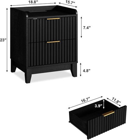 Wnutrees Fluted Nightstand - Image 2