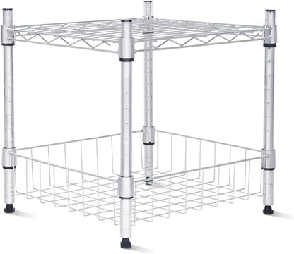 Whitmor 2 Tier Metal Storage Shelves, Heavy Duty Shelf by Whitmor