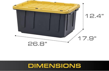BLACK & YELLOW, 17-Gallon Heavy Duty Tough Storage Container & Snap-Tight Lid - Image 3