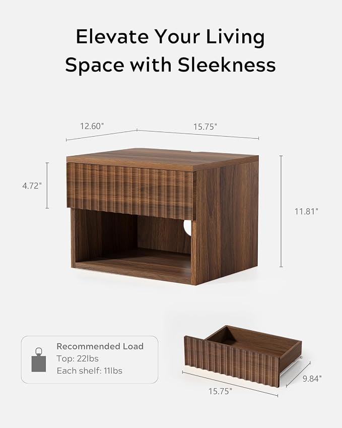 EYYTHUNG Floating Nightstand Set of 2 - Image 2