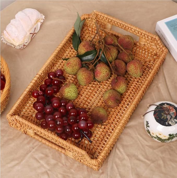 Hand-Woven Rattan Serving Tray - Image 5