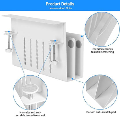 MAXECHO Desk Side Storage, Under Desk Laptop Mount, Table Side Hanging File - Image 4