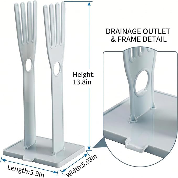 Kitchen Gloves Holder, Reusable Plastic Glove Drying Rack, Rubber Mitten Dryer - Image 2