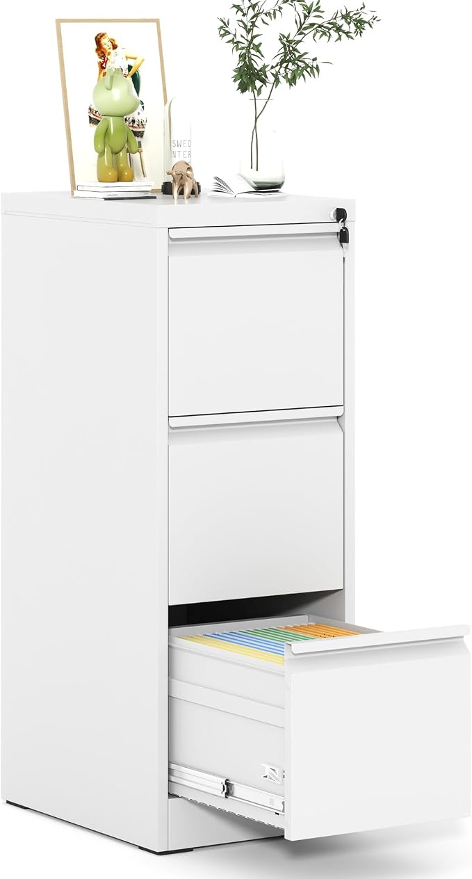 3 Drawer File Cabinet, Metal Vertical Filing Cabinet by EKJOfficials
