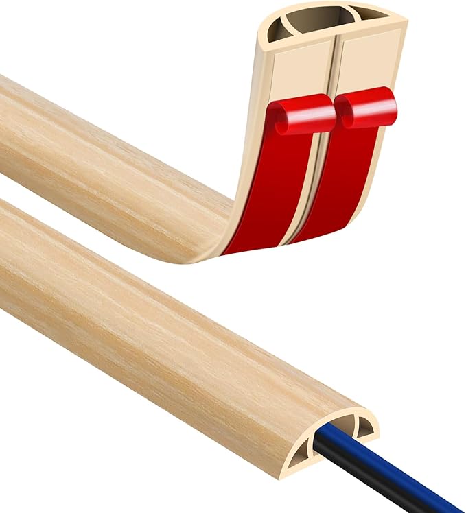 Floor Cord Covers for Wires 10FT Cable Hider Wire Cover Self Adhesive Cord by JAHOMFAI