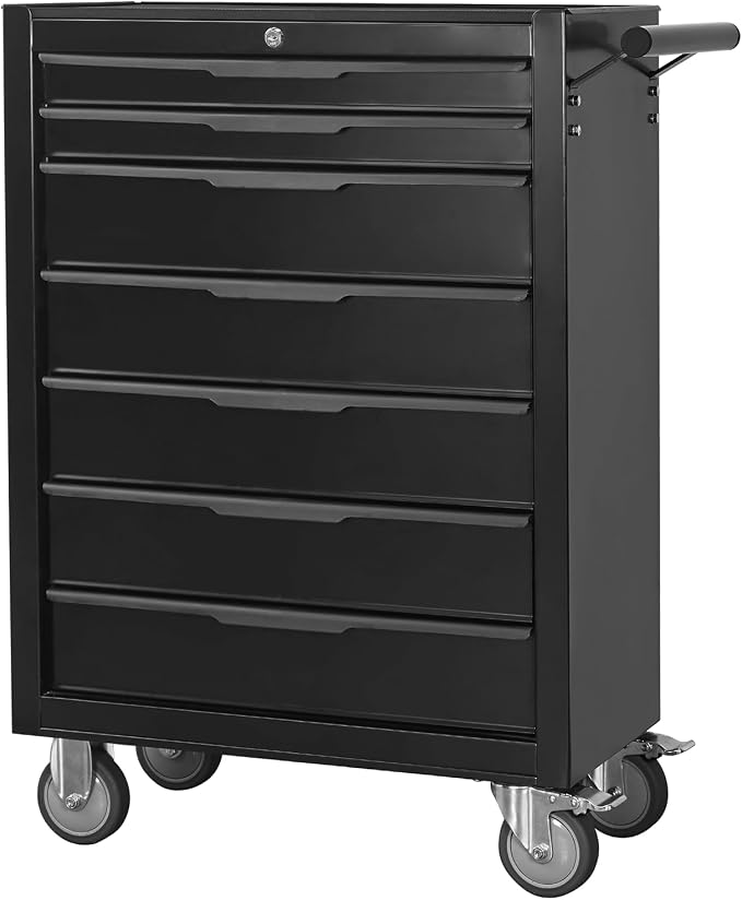 7-Drawer Rolling Tool Chest Cabinet, Large Capacity Metal Tool Box by Flieghund