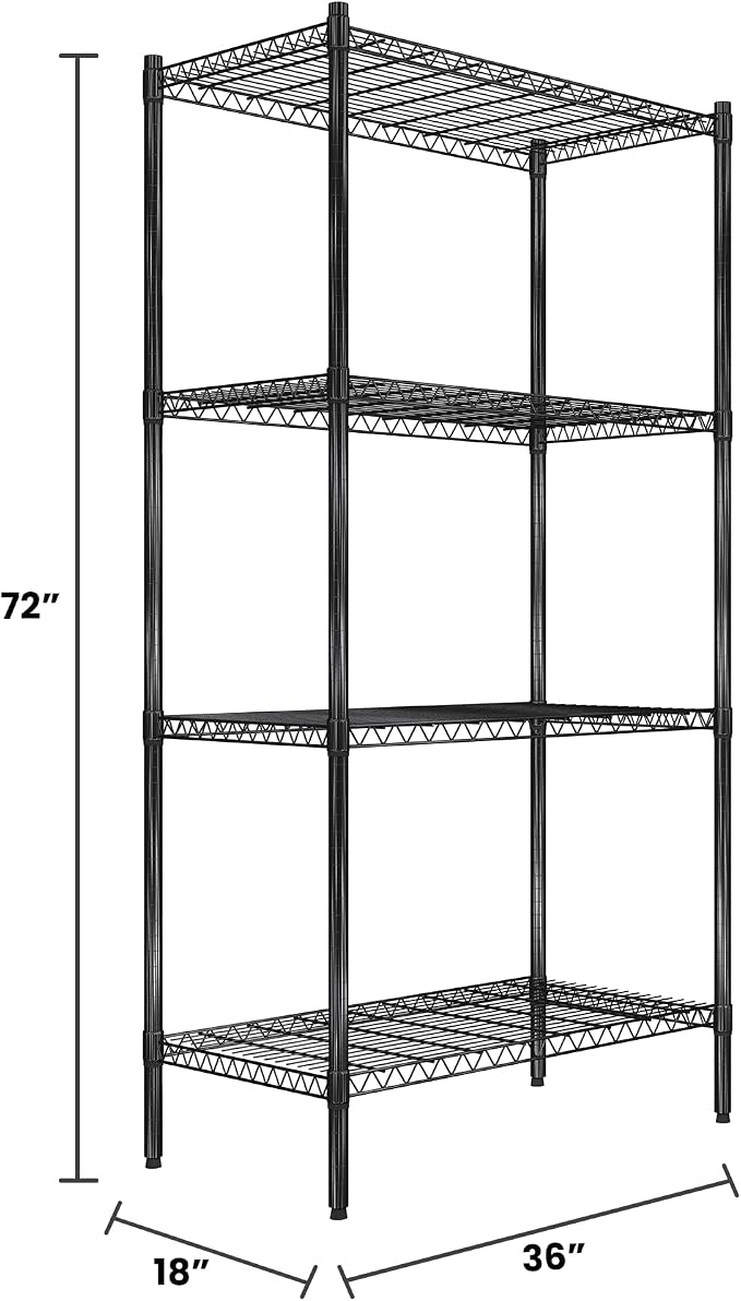 Quantum Storage Systems RWR72-1836LDBK Adjustable Wire Black Epoxy 4 Shelves - Image 2