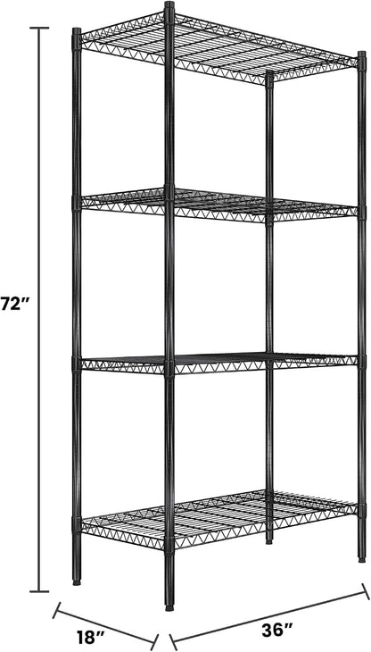 Quantum Storage Systems RWR72-1836LDBK Adjustable Wire Black Epoxy 4 Shelves - Image 2