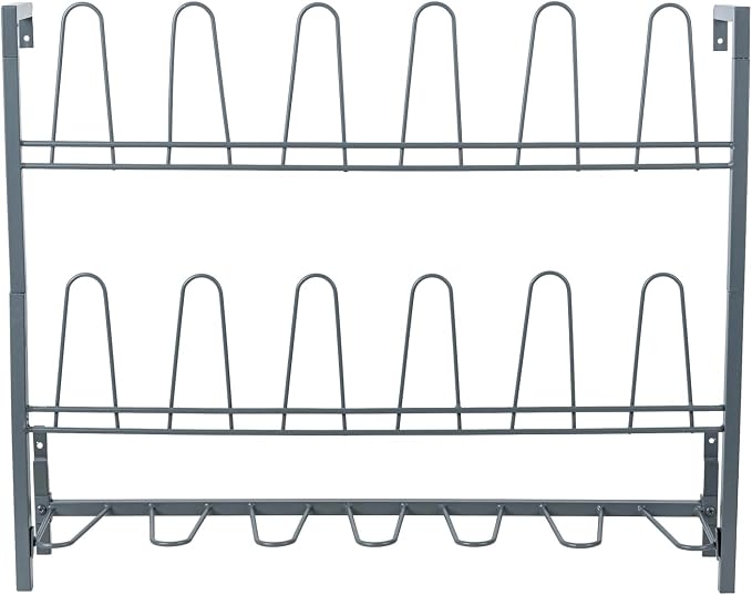 MyGift Premium Urban Gray Metal Hanging Shoe Rack - Image 7