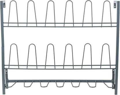 MyGift Premium Urban Gray Metal Hanging Shoe Rack - Image 7