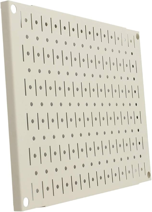 Wall Control Pegboard Wall Organizer Tiles Modular Beige Metal Pegboard Tiling - Image 2