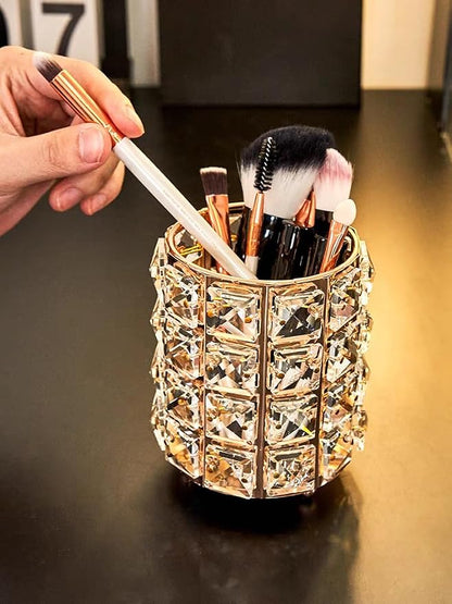 Golden Crystal Makeup Brushes Holder Organizer - Image 6