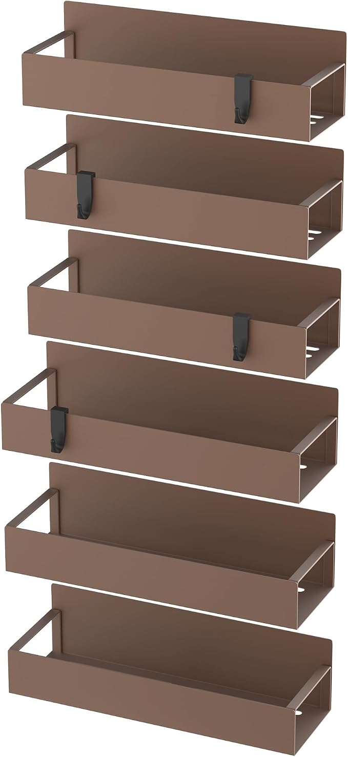 Metal Magnetic Spice Rack for Refrigerator Bronze, 6 Pack | Magnetic Shelves - Image 6