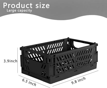 Tixill 2-Pack Mini Foldable Plastic Storage Box Mini Plastic Baskets - Image 2